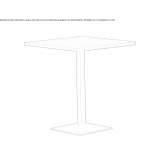 Square high table made of solid wood Bechet