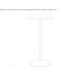 Round, high table made of wooden veneer Limon