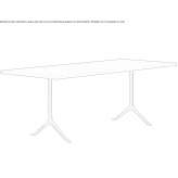 Rectangular table made of solid wood Fraviano