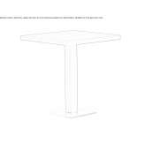 Square wooden high table Bechet