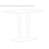 Rectangular high table made of solid wood Bechet