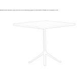 Square table made of solid wood with a 4-star base Fraviano
