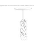 Nero Marquina round high marble table Evje