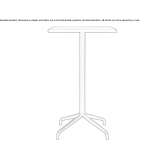 Rectangular high table with a 4-star base Nambour