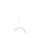 Rectangular high table with a 4-star base Nambour