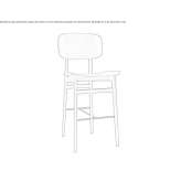 Oak bar stool with backrest Mogilany