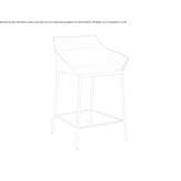 Tall stool in tanned leather with footrest Albillos