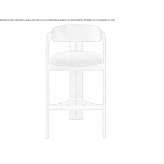 High solid wood stool with backrest Tilapa