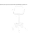 Height-adjustable stool, on wheels and armrests Lagnieu