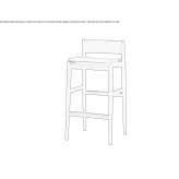 Tall ash stool with footrest Sterche
