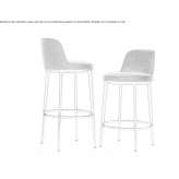 High stool upholstered in fabric with backrest Nallihan