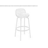 Upholstered bar stool with backrest Azkoitia