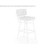 Fabric upholstered stool with backrest Bixad