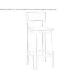 Tall stool made of tanned leather Flora