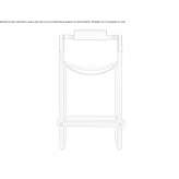 Tall stool in tanned leather and steel with backrest Grycksbo