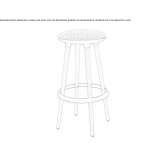 High beech stool with footrest Sabattus
