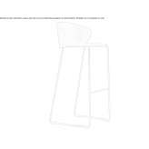 High stool with a steel and wood base, stackable Cezac