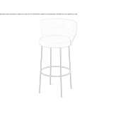High leather stool with footrest Tormac