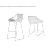 Fabric bar stool with footrest Mairano
