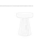 Upholstered oak stool Orio