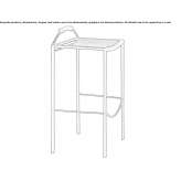 Tall, painted metal stool Bobbio