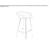 High stool made of chrome-plated steel with a footrest Jitia