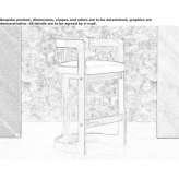Upholstered wooden bar stool with footrest Vidor