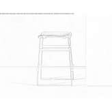 Upholstered sleigh stool with footrest Aldeno