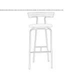 A tall wooden stool with a footrest Lubrin