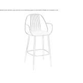 Steel stool with armrests Hiersac
