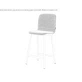 High upholstered stool with footrest Arnot
