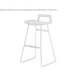 High fabric stool with footrest Doniphan