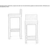 High stool upholstered in fabric with a footrest Noduwez