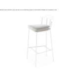 High stool made of powder-coated steel with armrests Anso