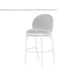 Upholstered bar stool with footrest Turkheim