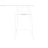 High fabric stool on a sleigh base Lannion