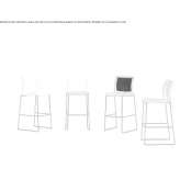 Technopolymer stool with sled base and integrated cushion Silves
