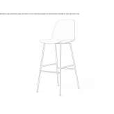 High polypropylene stool with backrest Gaiano