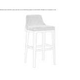 Solid wood and fabric stool with stove Terrassa