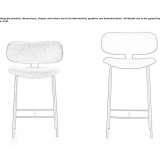 High stool in fabric and metal Koeping