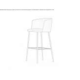 High fabric stool with armrests Goor