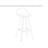 High stool in fabric and ash Gatineau