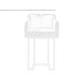 High fabric stool with armrests Ghioca