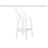 Fabric stool with backrest and footrest Lawnside