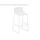High fabric stool with sled base and backrest Kalkara