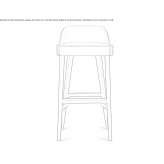 High fabric stool with footrest Lowdham