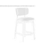 Fabric stool with backrest Bolanden