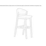 A tall wooden stool with a footrest Burdell