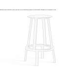 Stalowy stołek barowy Carta