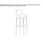 High stool upholstered in leather Karalat